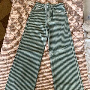Free People striped wide-leg jeans
